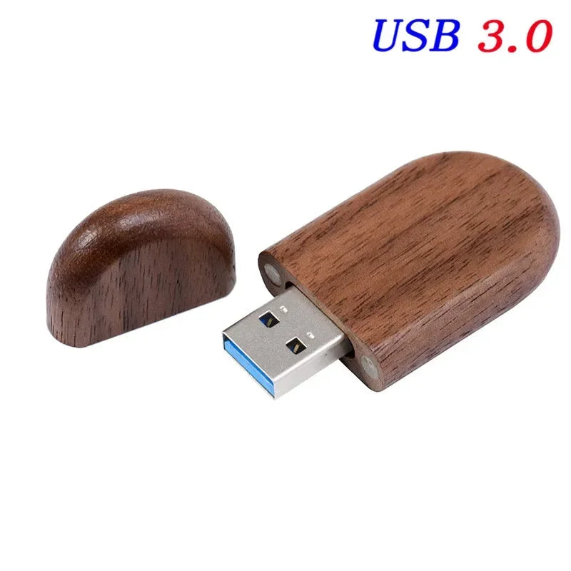 Wedding Gift Box USB 3.0 Flash Drive Free Logo Wooden Pen Drive High Speed Memory Stick 64GB/32GB/16GB/8GB/4GB Real Capacity