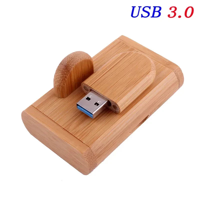 Wedding Gift Box USB 3.0 Flash Drive Free Logo Wooden Pen Drive High Speed Memory Stick 64GB/32GB/16GB/8GB/4GB Real Capacity