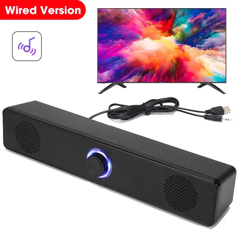 Computer Speaker Bar Stereo Sound Subwoofer Bluetooth Speaker For Macbook Laptop Notebook PC Music Player Wired Loudspeaker