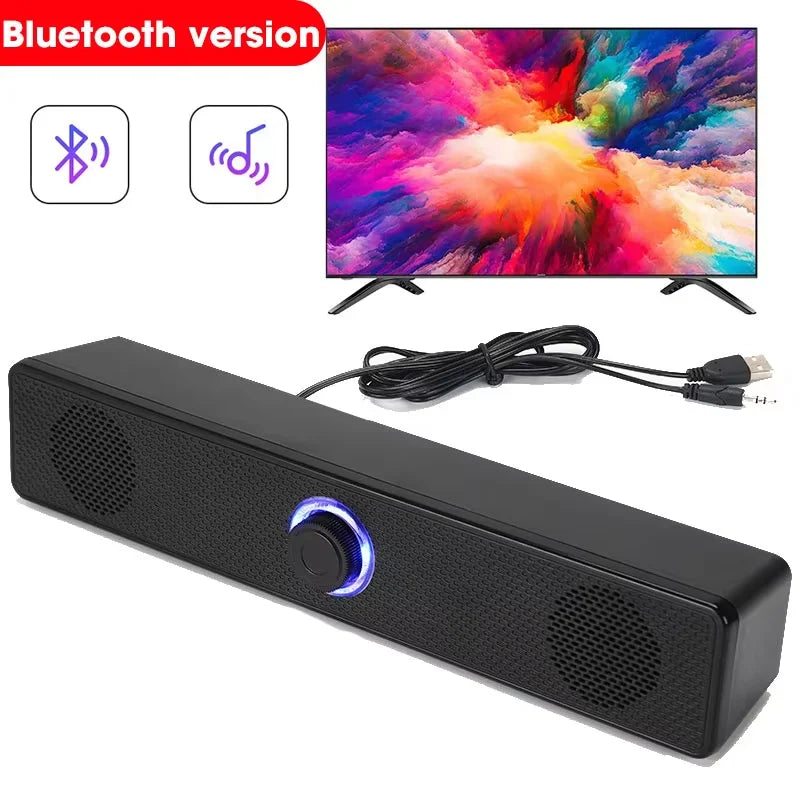 Computer Speaker Bar Stereo Sound Subwoofer Bluetooth Speaker For Macbook Laptop Notebook PC Music Player Wired Loudspeaker
