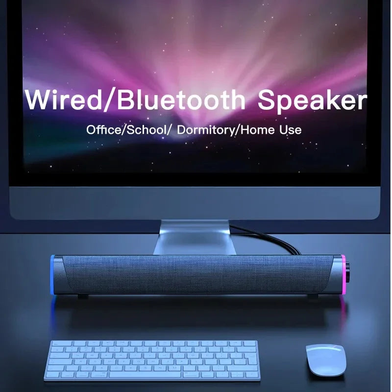 Computer Speaker Bar Stereo Sound Subwoofer Bluetooth Speaker For Macbook Laptop Notebook PC Music Player Wired Loudspeaker