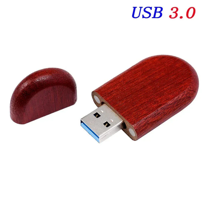 Wedding Gift Box USB 3.0 Flash Drive Free Logo Wooden Pen Drive High Speed Memory Stick 64GB/32GB/16GB/8GB/4GB Real Capacity