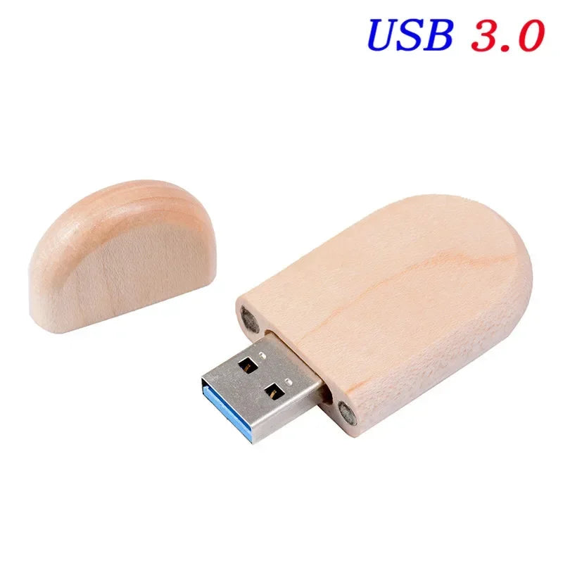 Wedding Gift Box USB 3.0 Flash Drive Free Logo Wooden Pen Drive High Speed Memory Stick 64GB/32GB/16GB/8GB/4GB Real Capacity