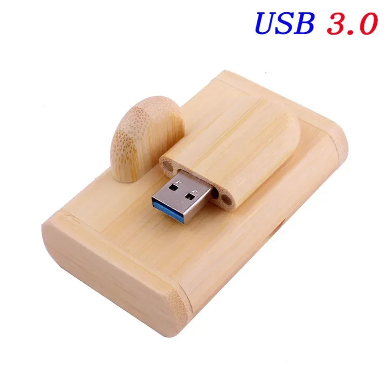 Wedding Gift Box USB 3.0 Flash Drive Free Logo Wooden Pen Drive High Speed Memory Stick 64GB/32GB/16GB/8GB/4GB Real Capacity