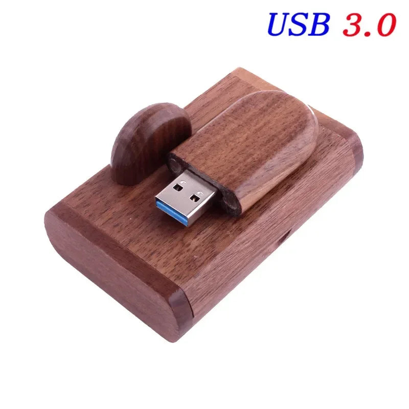 Wedding Gift Box USB 3.0 Flash Drive Free Logo Wooden Pen Drive High Speed Memory Stick 64GB/32GB/16GB/8GB/4GB Real Capacity