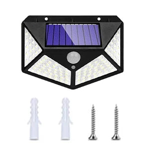 Solar Security Lamp Outdoor Garden Decor Waterproof Solar Powered 100 LED PIR Motion Sensor Spotlight for Yard & Pathway, Fence.